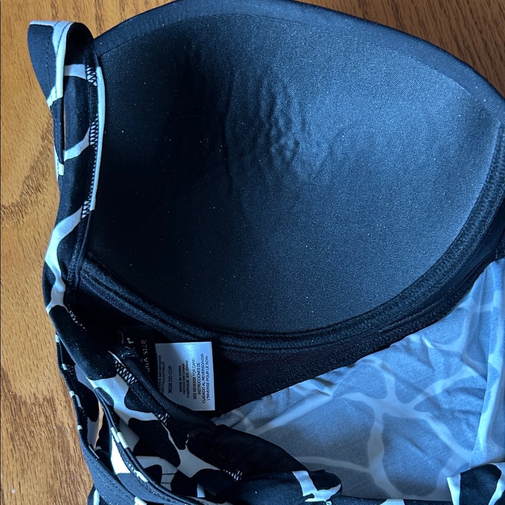 Coco Reef Black and White Animal Print Tankini 36/38DD - Picture 4 of 9